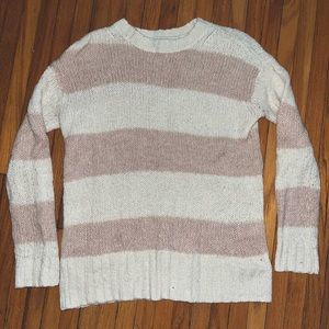 Light pink and white striped sweater